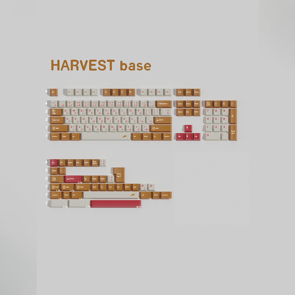 Keycap Walker Cherry Harvest PBT Dyesub - Song ngữ