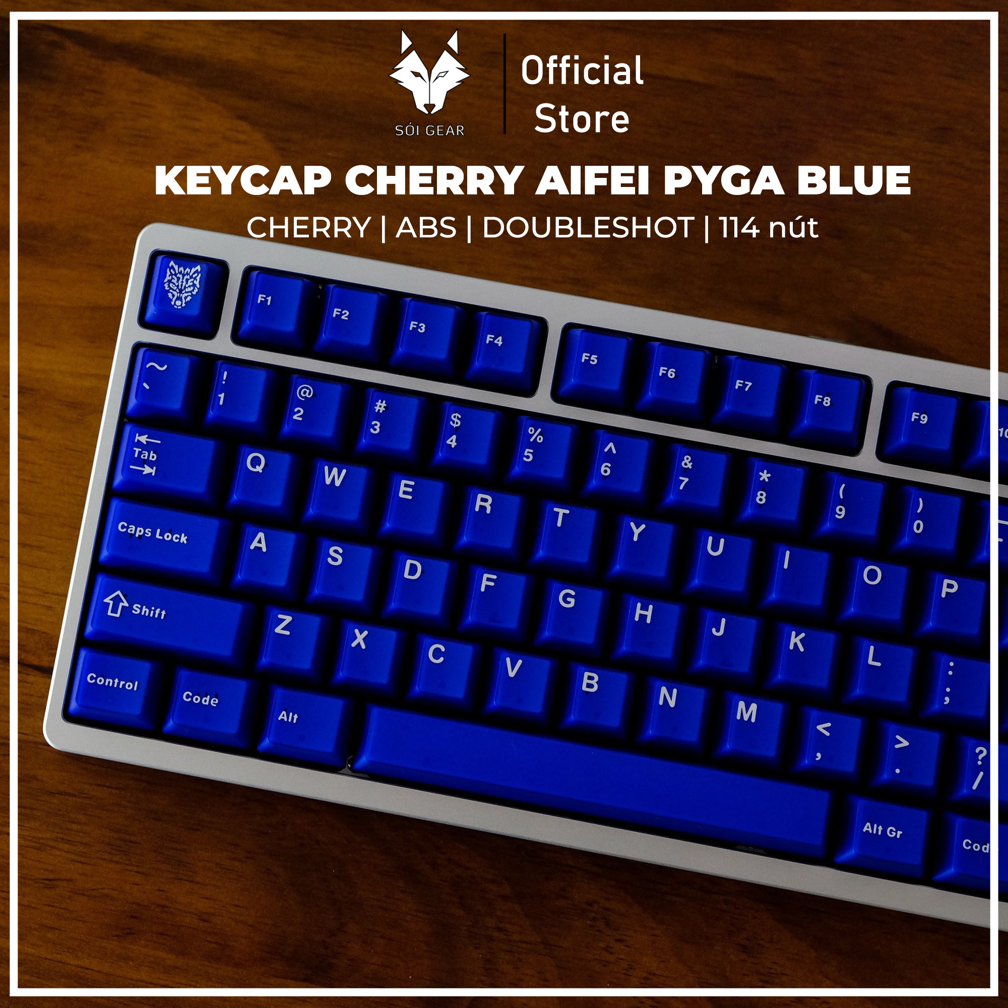 Keycap Cherry Aifei Pyga Blue Semi-Transparent ABS Doubleshot