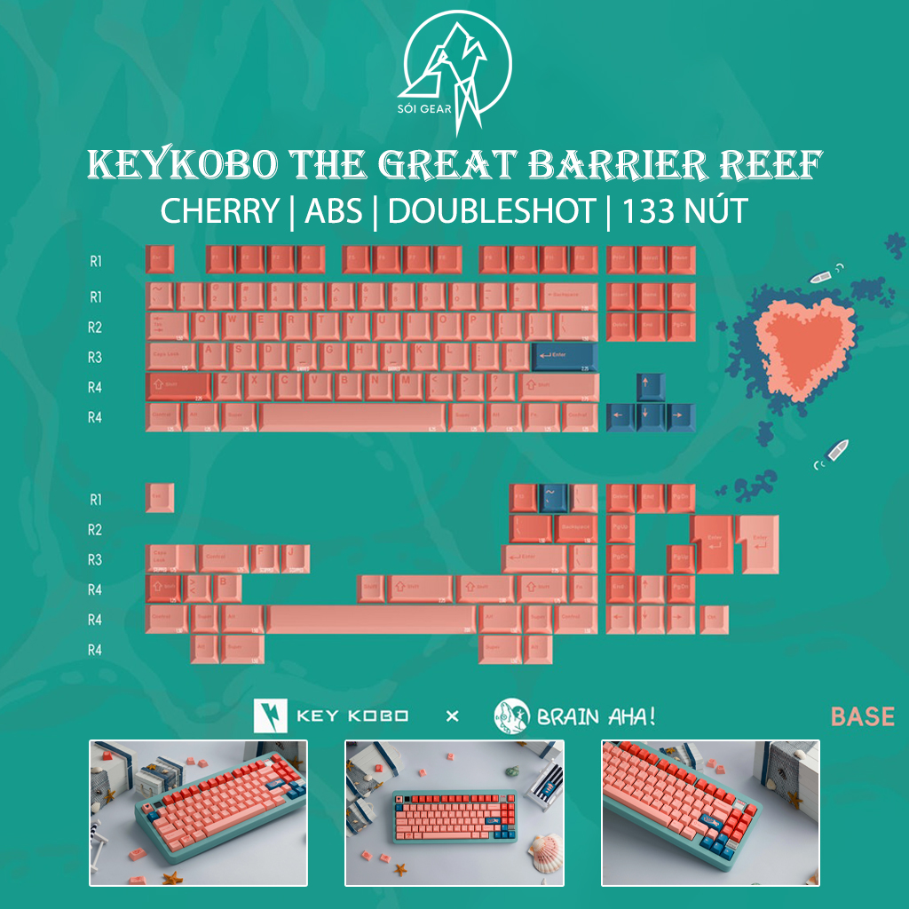 Keycap Cherry KeyKobo The Great Barrier Reef ABS Doubleshot