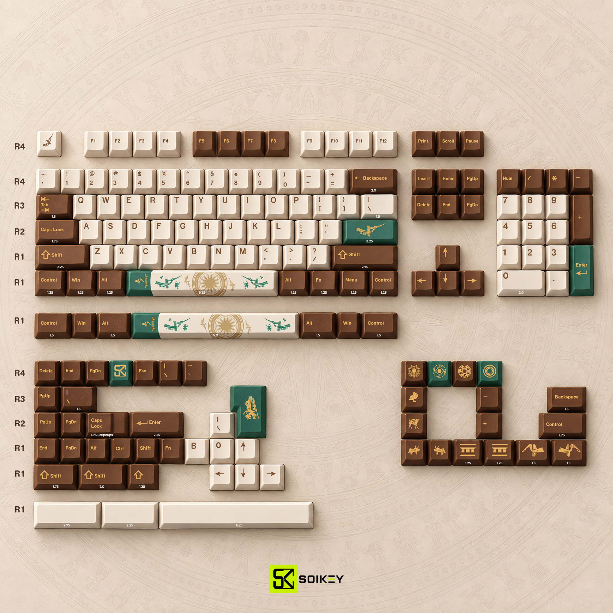 Keycap SOIKEY Trống Đồng Cherry PBT Dyesub