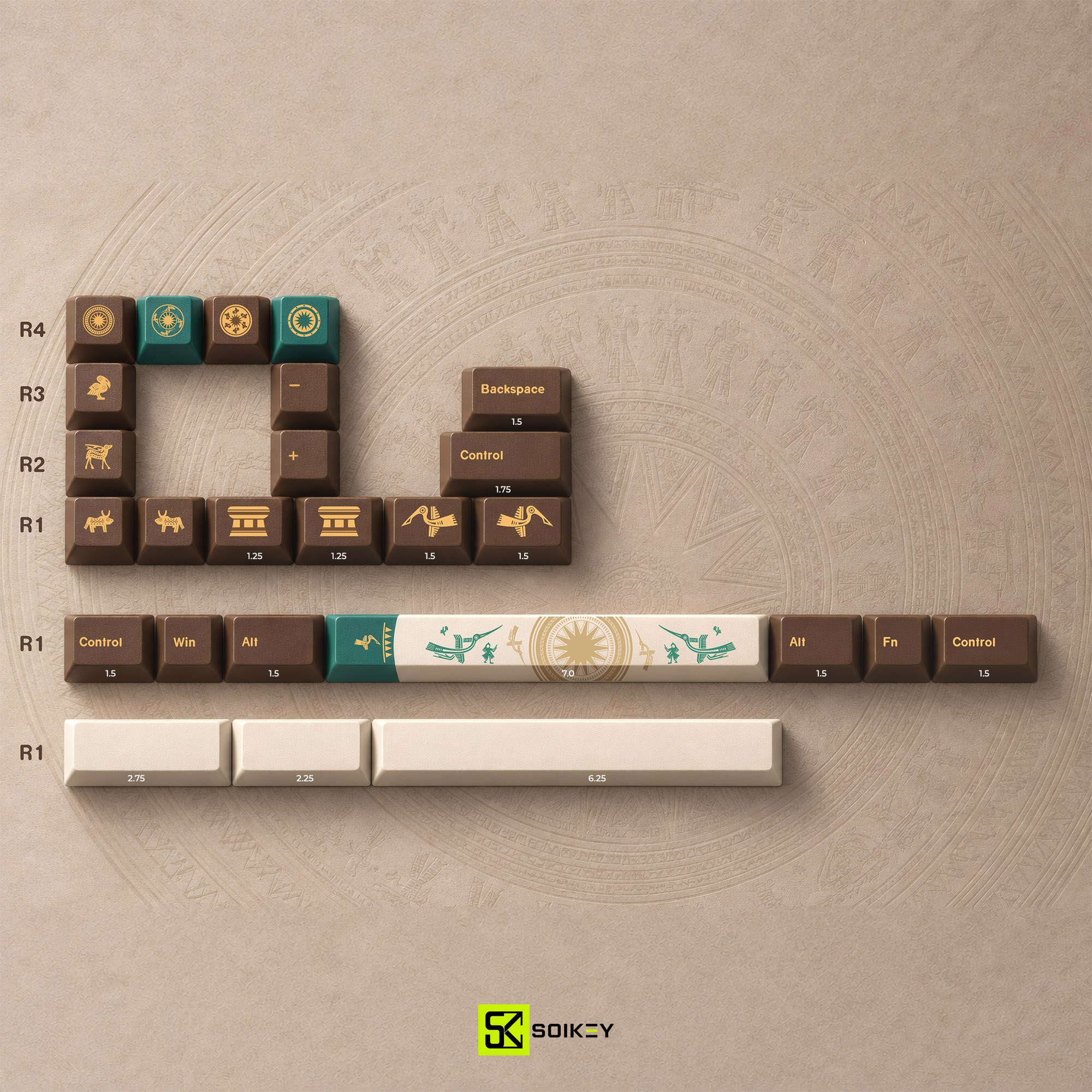 Keycap SOIKEY Trống Đồng Cherry PBT Dyesub