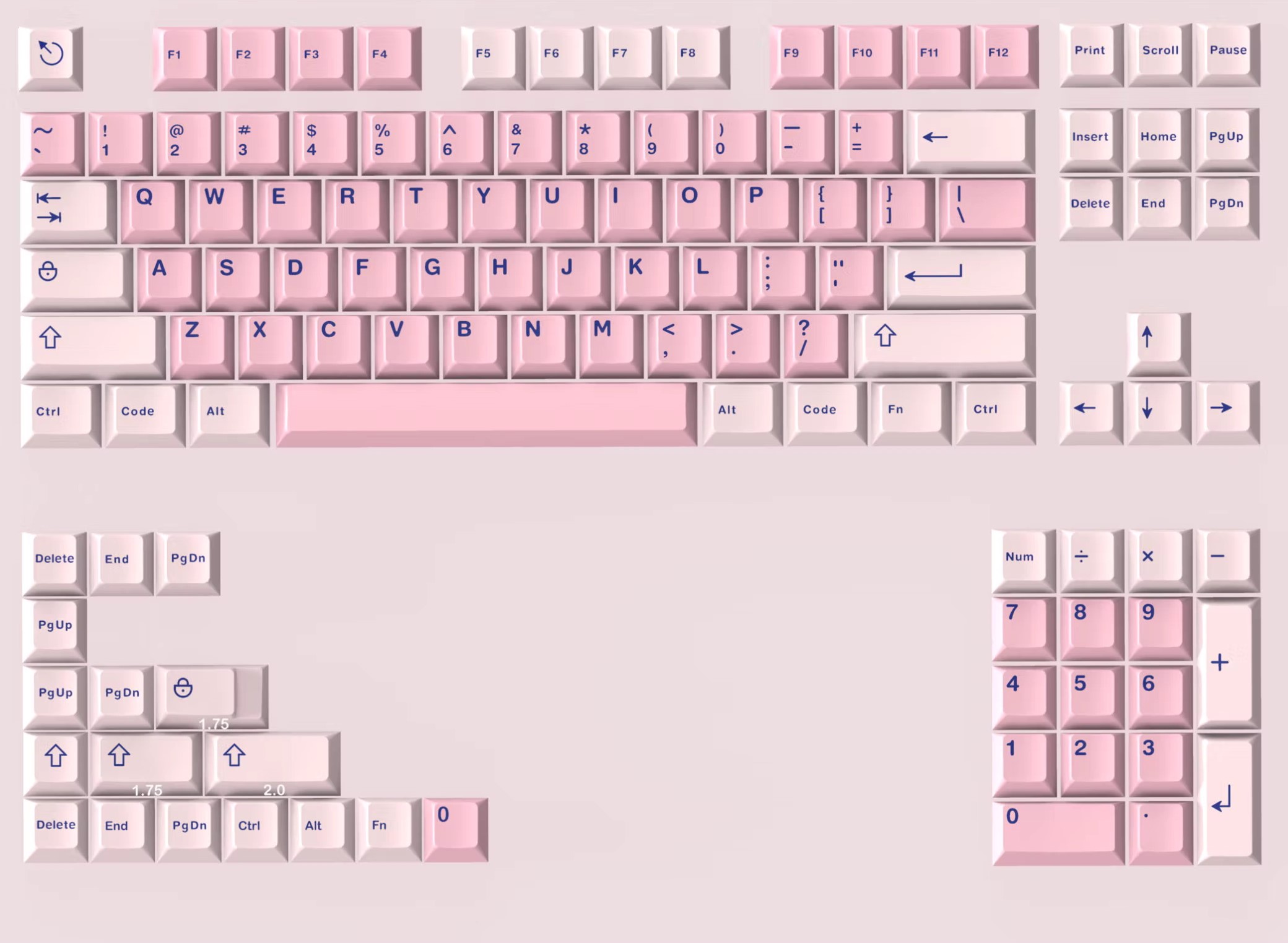 Keycap Cherry Aifei Navy on Pink ABS Doubleshot