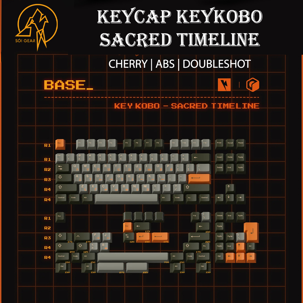 Keycap Cherry KeyKobo Sacred Timeline ABS Doubleshot