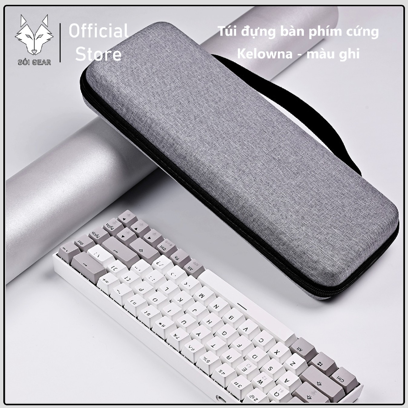 Túi đựng cứng bàn phím màu ghi