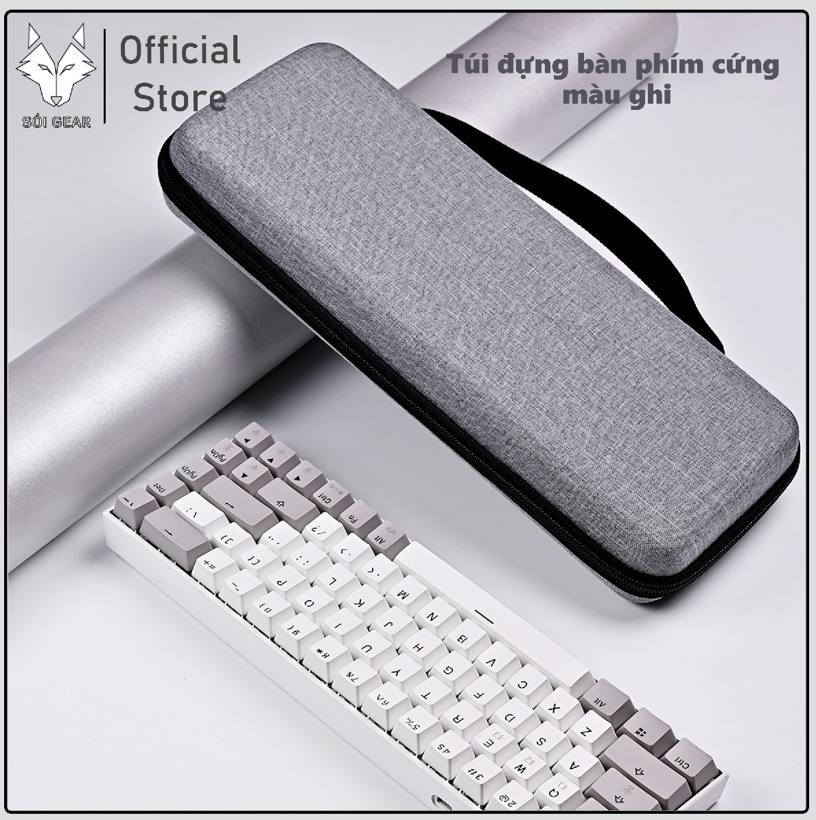 Túi đựng cứng bàn phím màu ghi