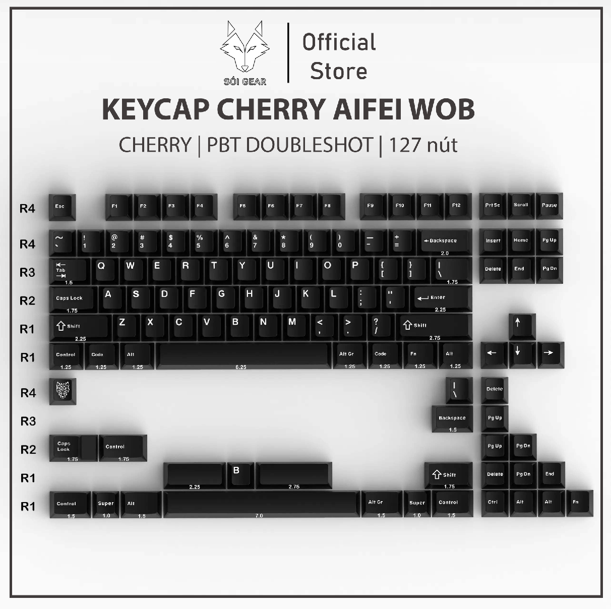 Keycap Cherry Aifei WOB (1) PBT Doubleshot