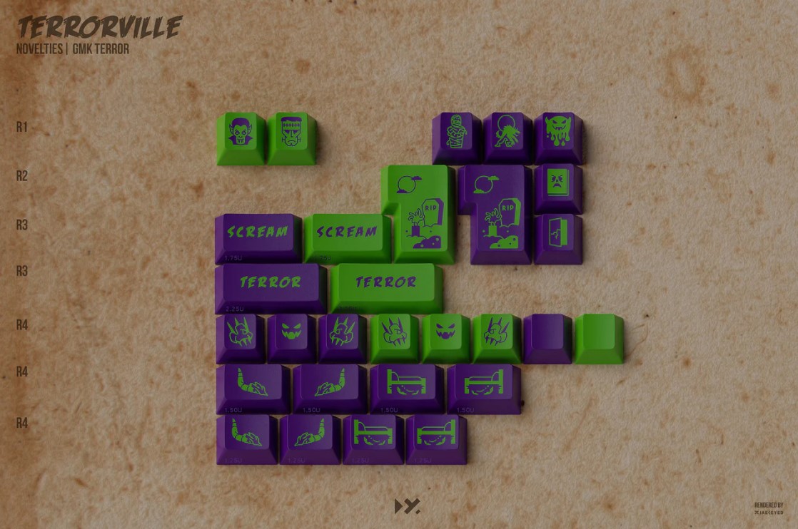 Keycap Cherry GMK CYL Terror ABS Doubleshot