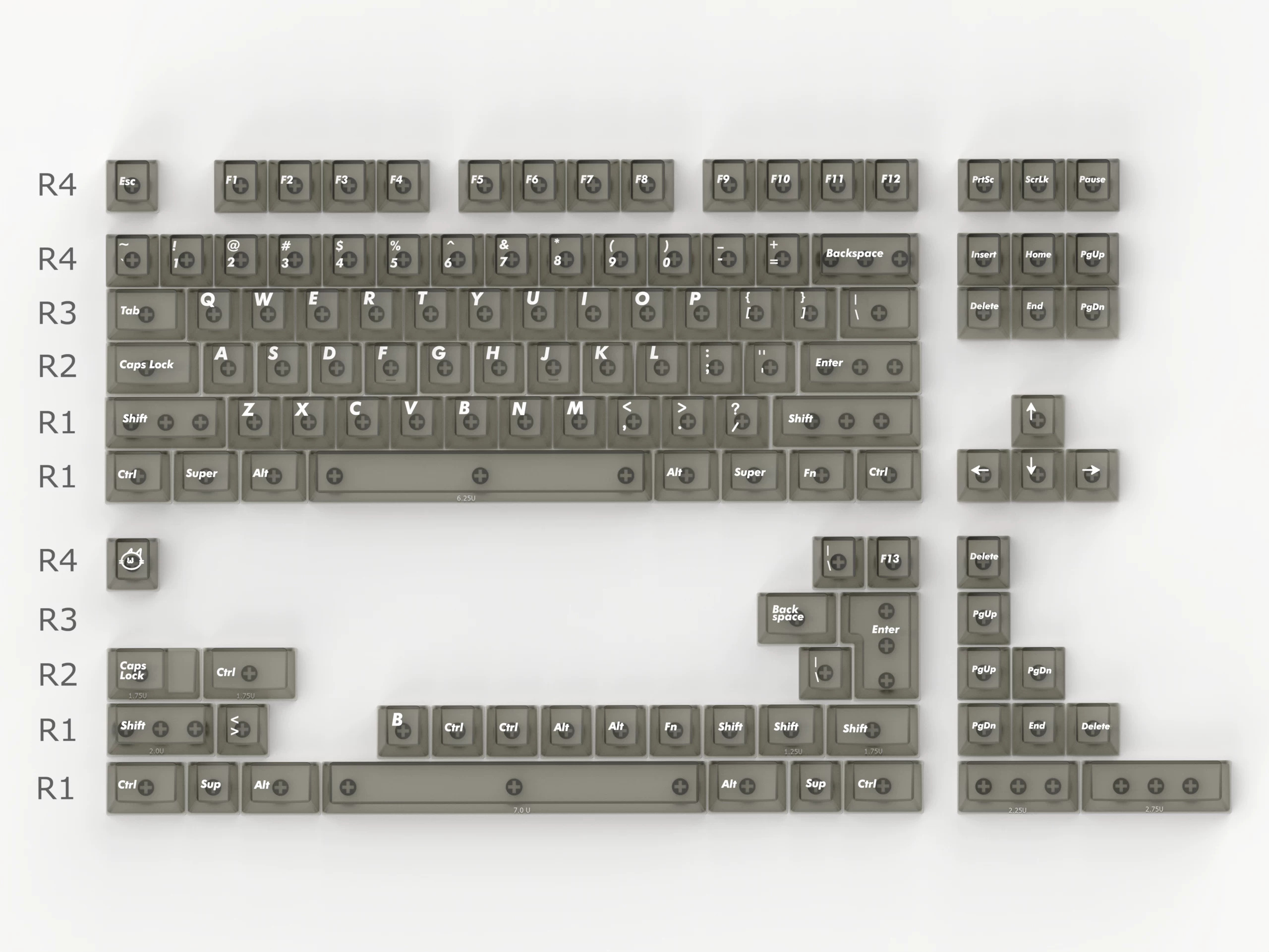 Keycap Aifei Foggy Cherry ABS Xuyên led