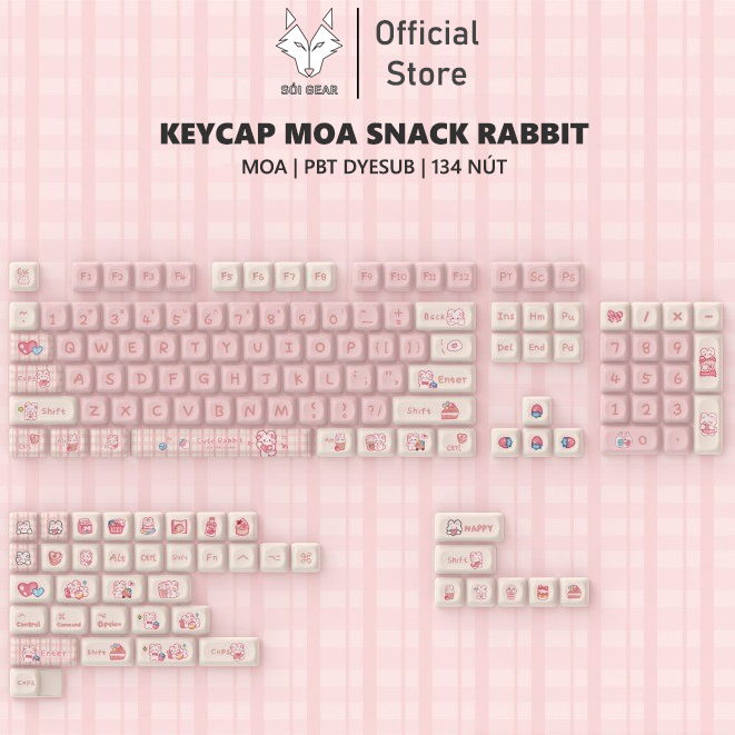 [In-stock] Keycap MOA Snack Rabbit PBT Dyesub