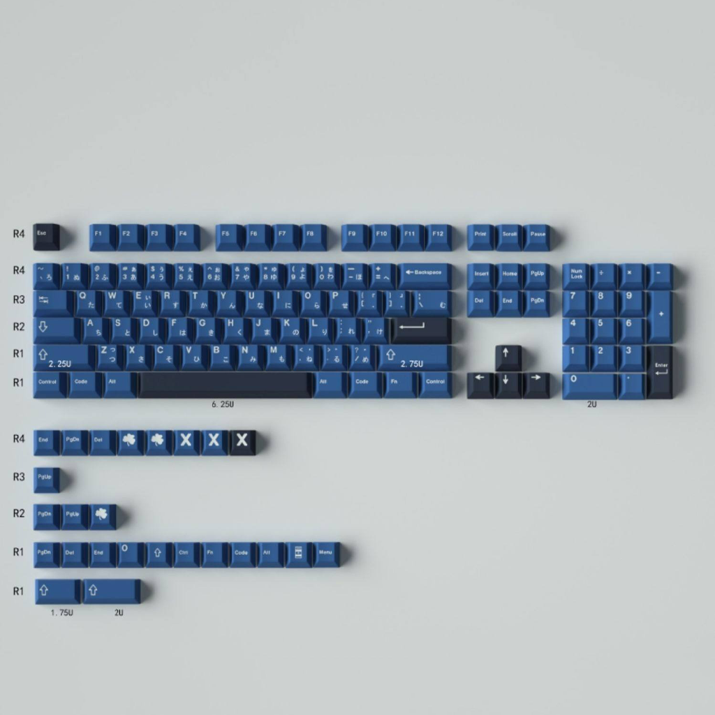 Keycap Mintcaps Cherry Striker - PBT Doubleshot - 129 nút - Song ngữ