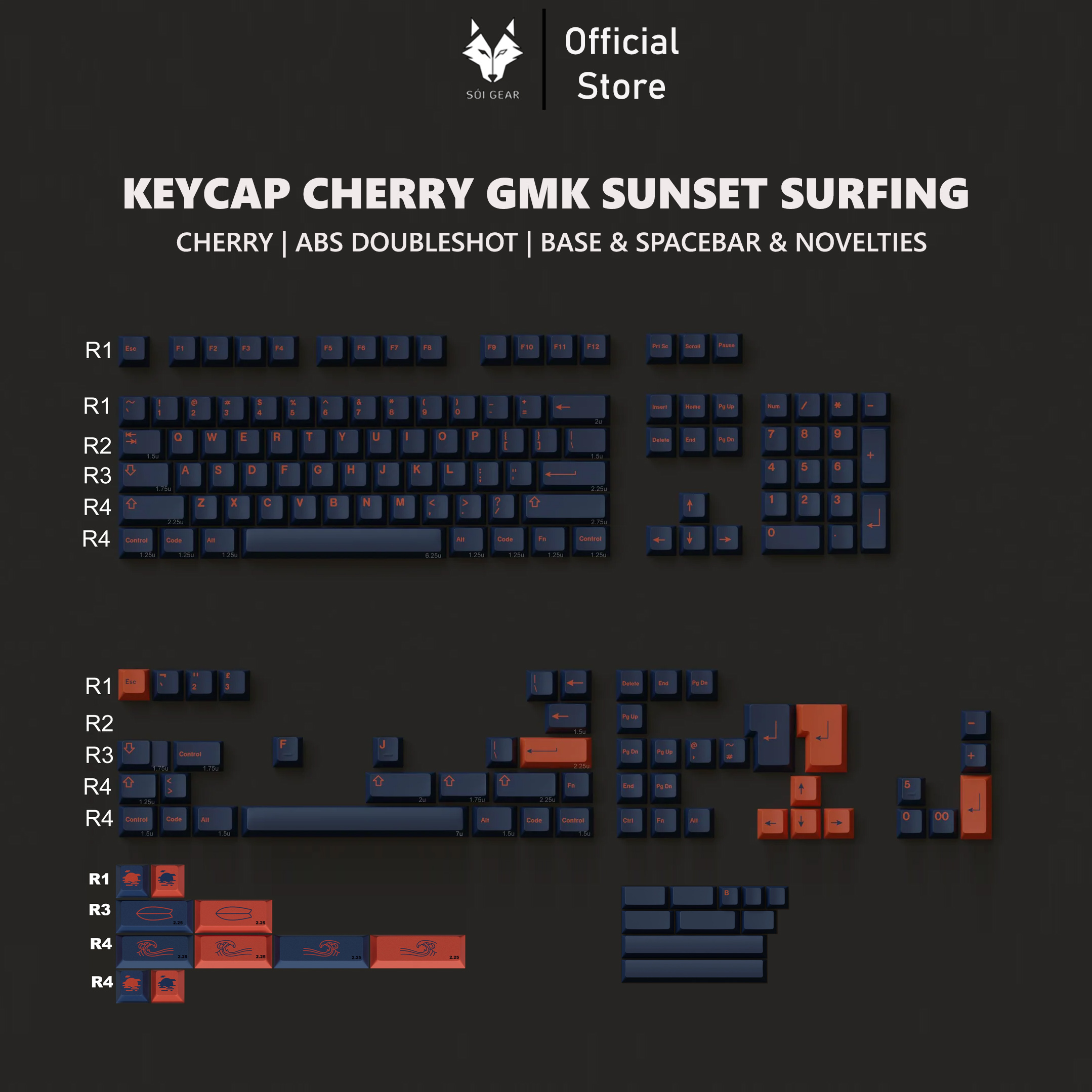 Keycap Cherry GMK Sunset Surfing
