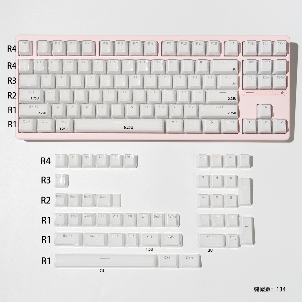 Keycap OEM Mintcaps Crystal Jelly White R2 ABS Doubleshot