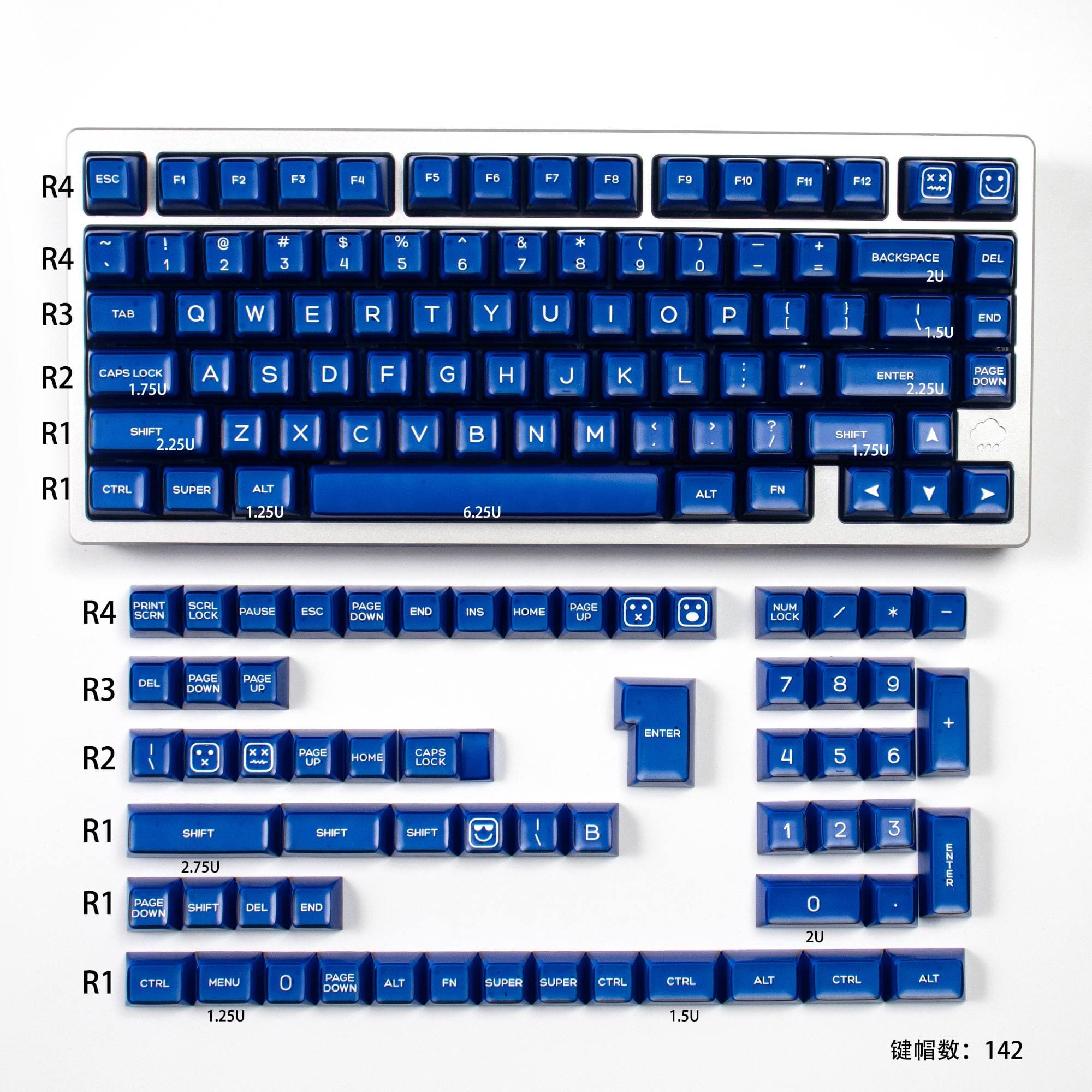 Keycap SA Blue Mintcaps PBT doubleshot
