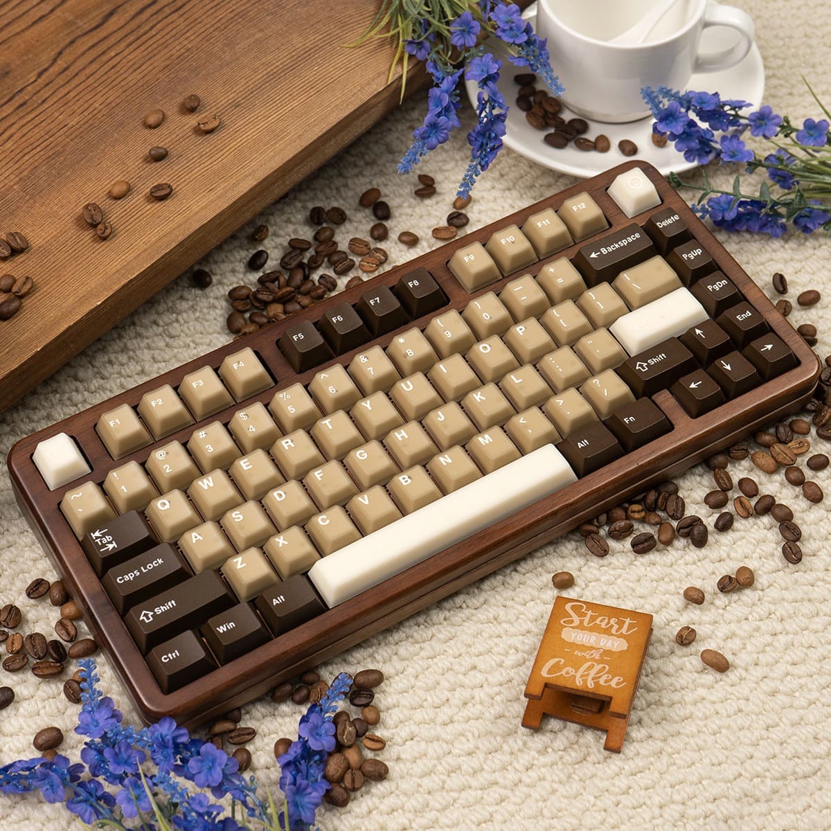 Keycap Cherry Coconut Latte PC + PBT Mintcaps