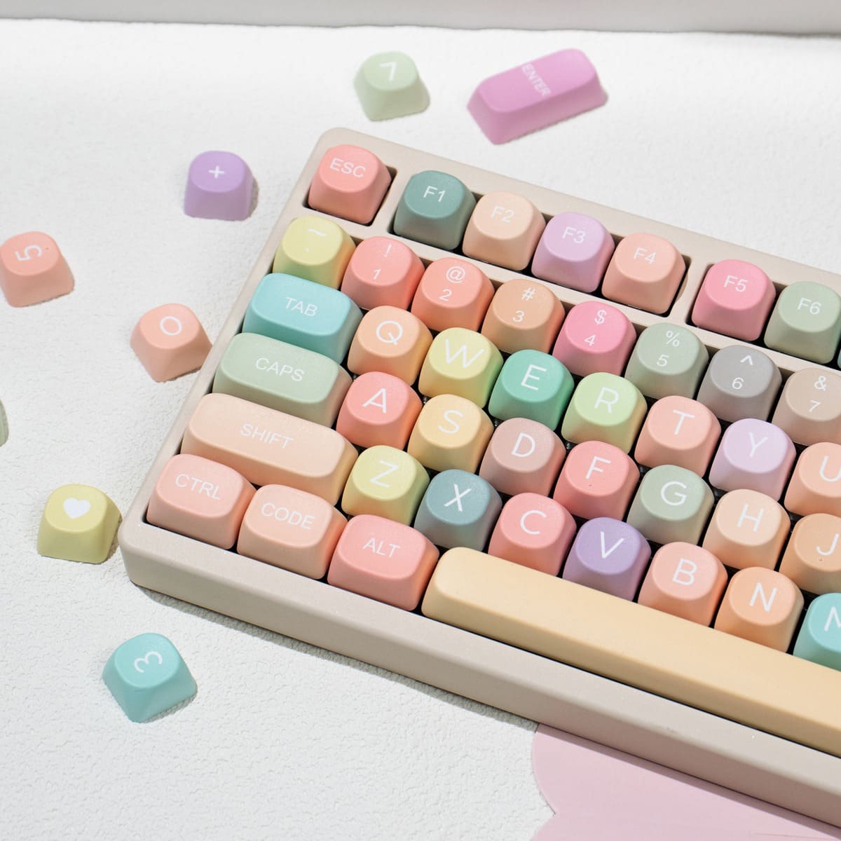 Keycap MOA Mintcaps Rainbow Cam PBT Dyesub