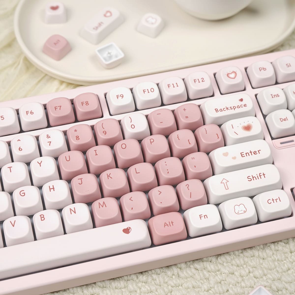Keycap MOA Mintcaps Trái tim hồng PBT Dyesub
