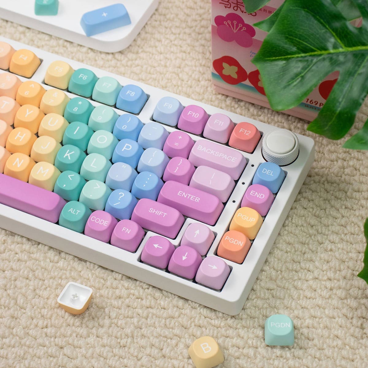 Keycap MOA Mintcaps Rainbow Hồng PBT Dyesub
