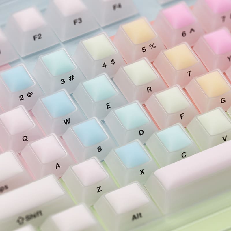Keycap Cherry Rainbow Nail PC Xuyên led Ninja Mintcap