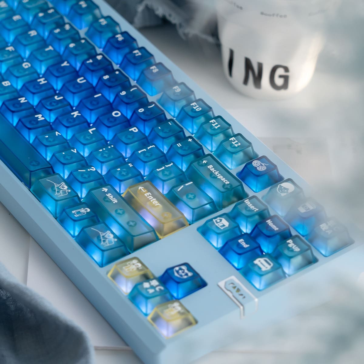 Keycap Cherry Morning C Evening A PC Xuyên led