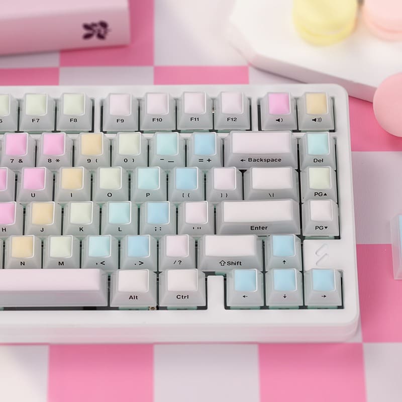 Keycap Cherry Rainbow Nail PC Xuyên led Ninja Mintcap
