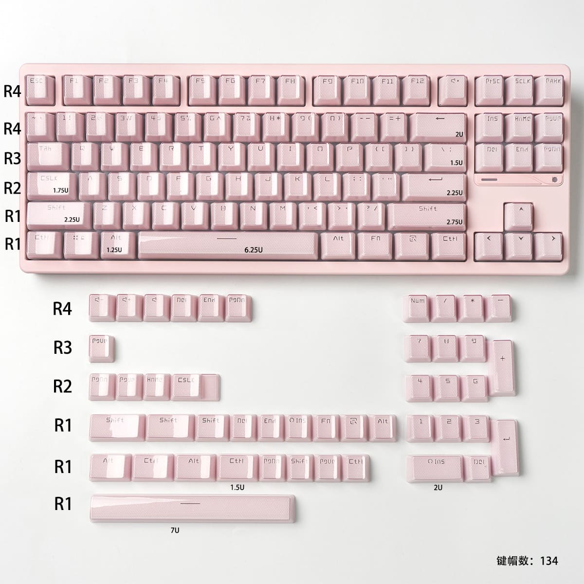 Keycap OEM Mintcaps Crystal Jelly Pink R2 ABS Doubleshot
