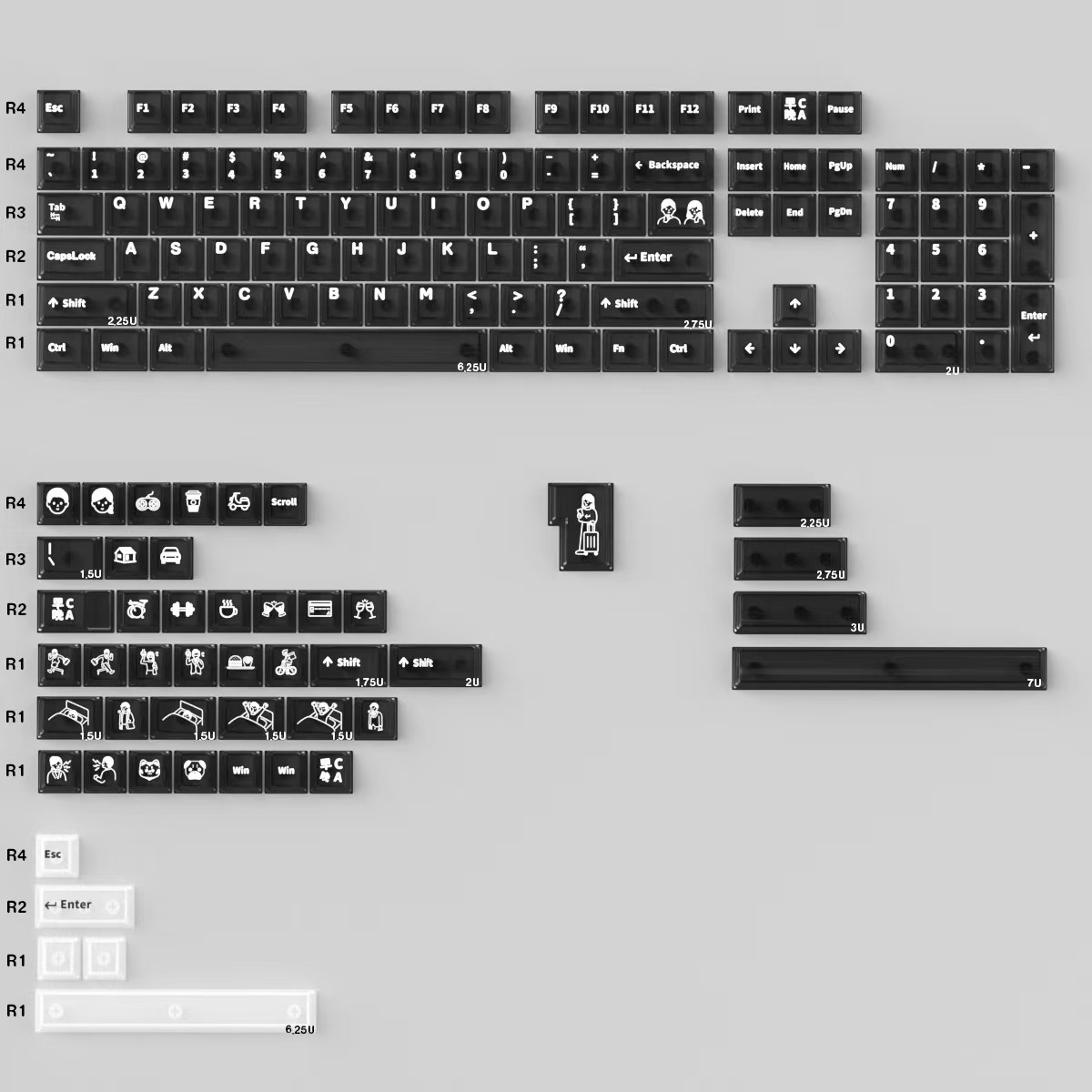 Keycap Cherry Morning C Evening A PC Xuyên led
