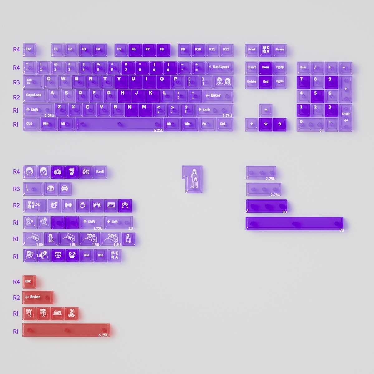 Keycap Cherry Morning C Evening A PC Xuyên led