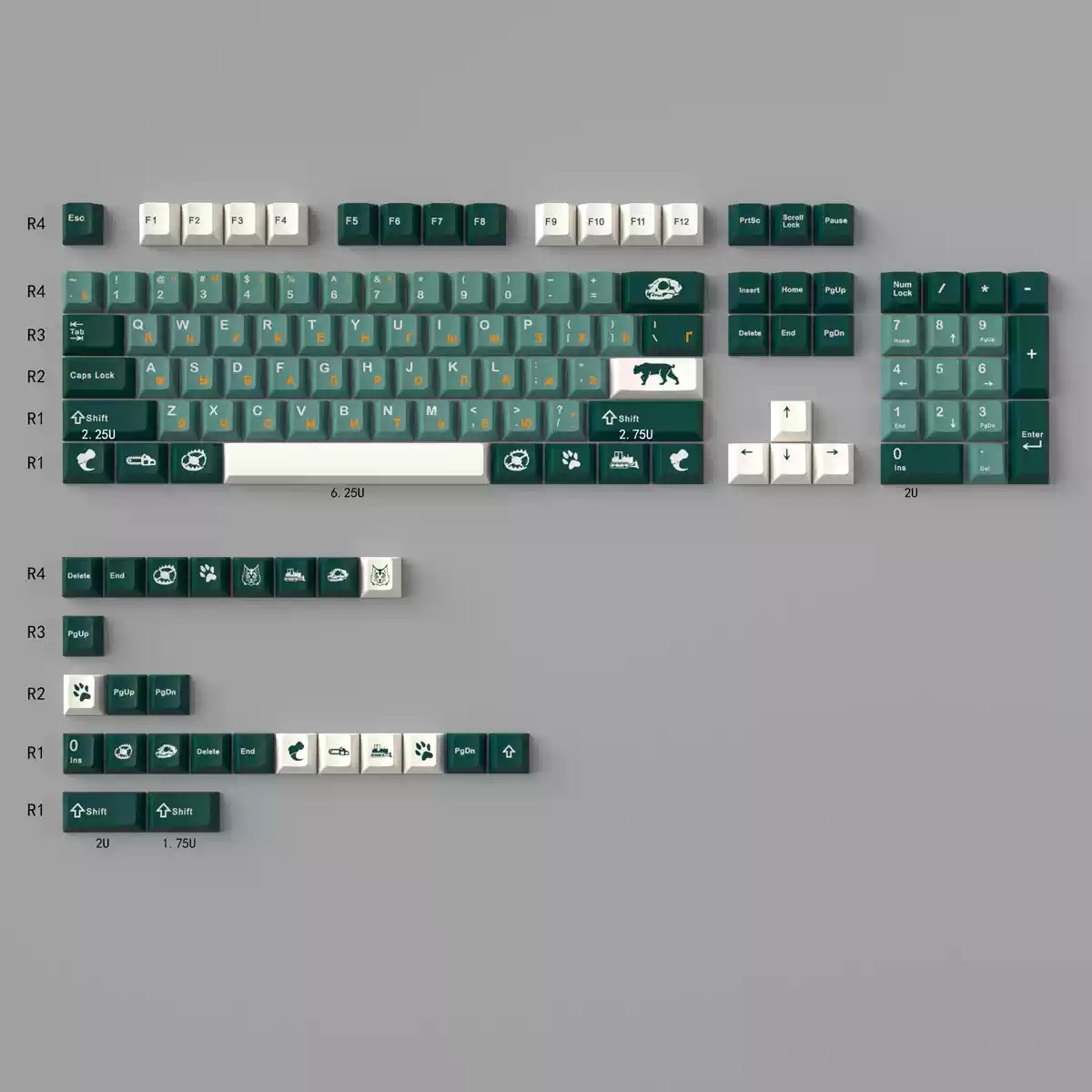Keycap Cherry Mintcaps Silent Forest PBT Dyesub