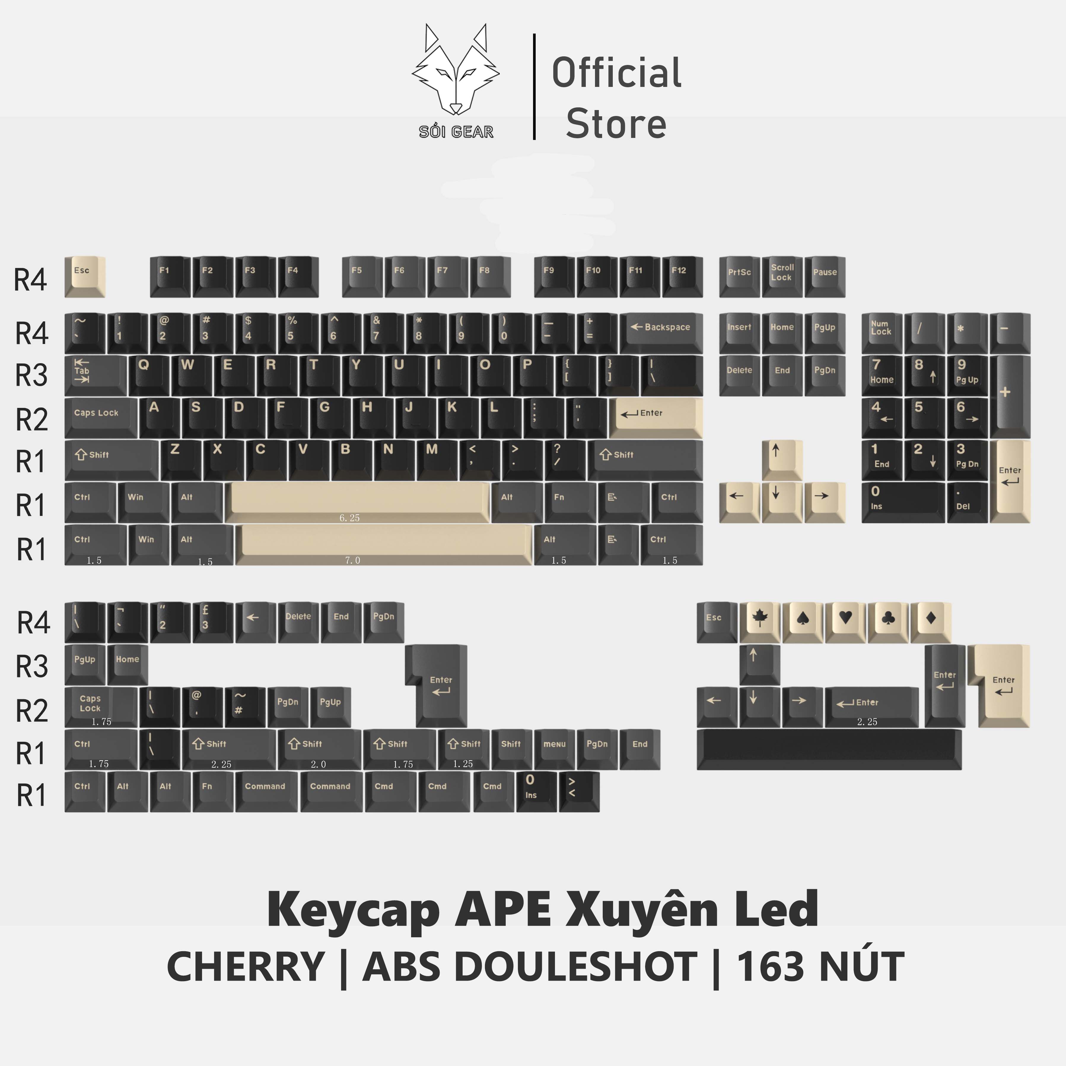 Keycap Cherry Ape ABS Doubleshot