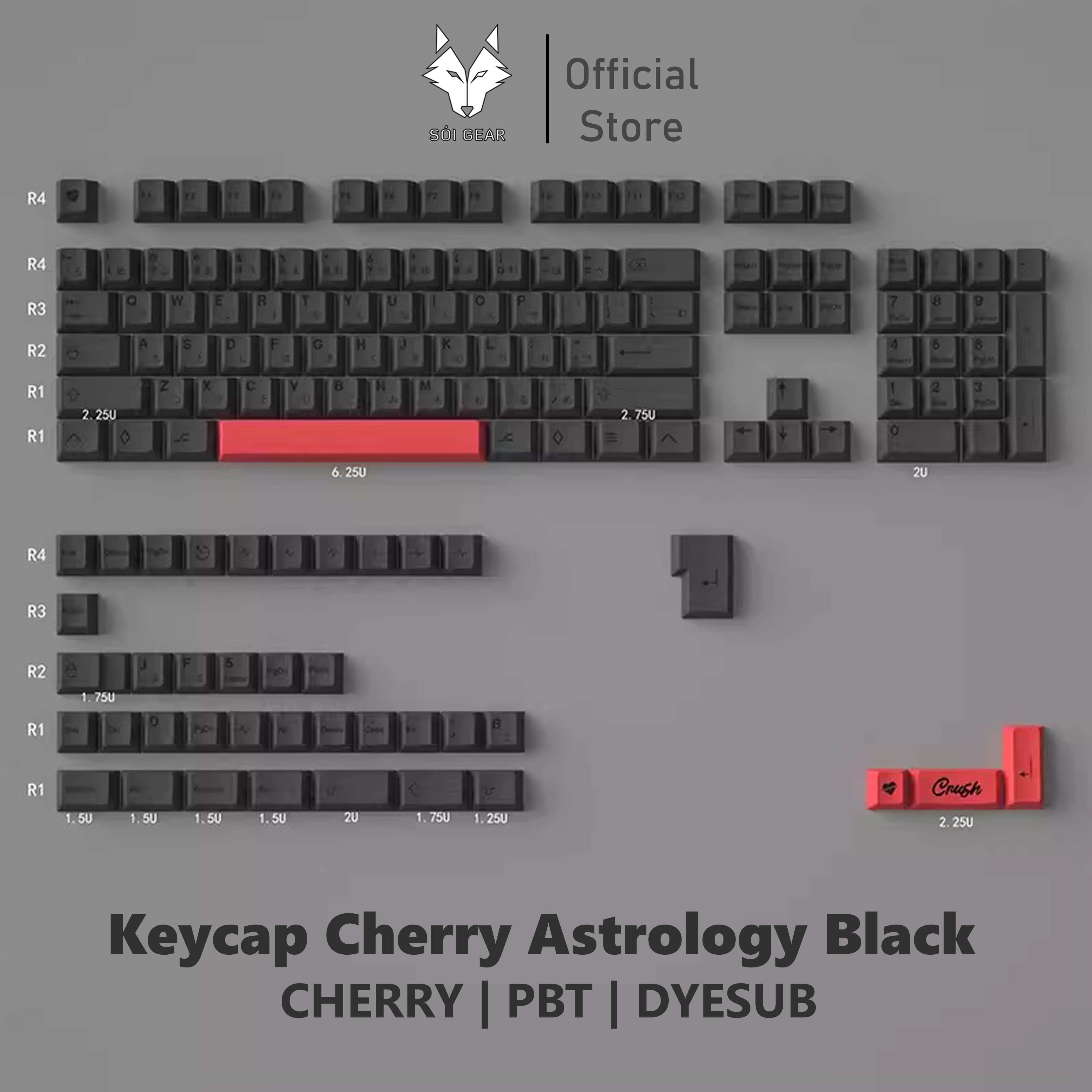 Keycap Cherry Astrology Black PBT Dyesub
