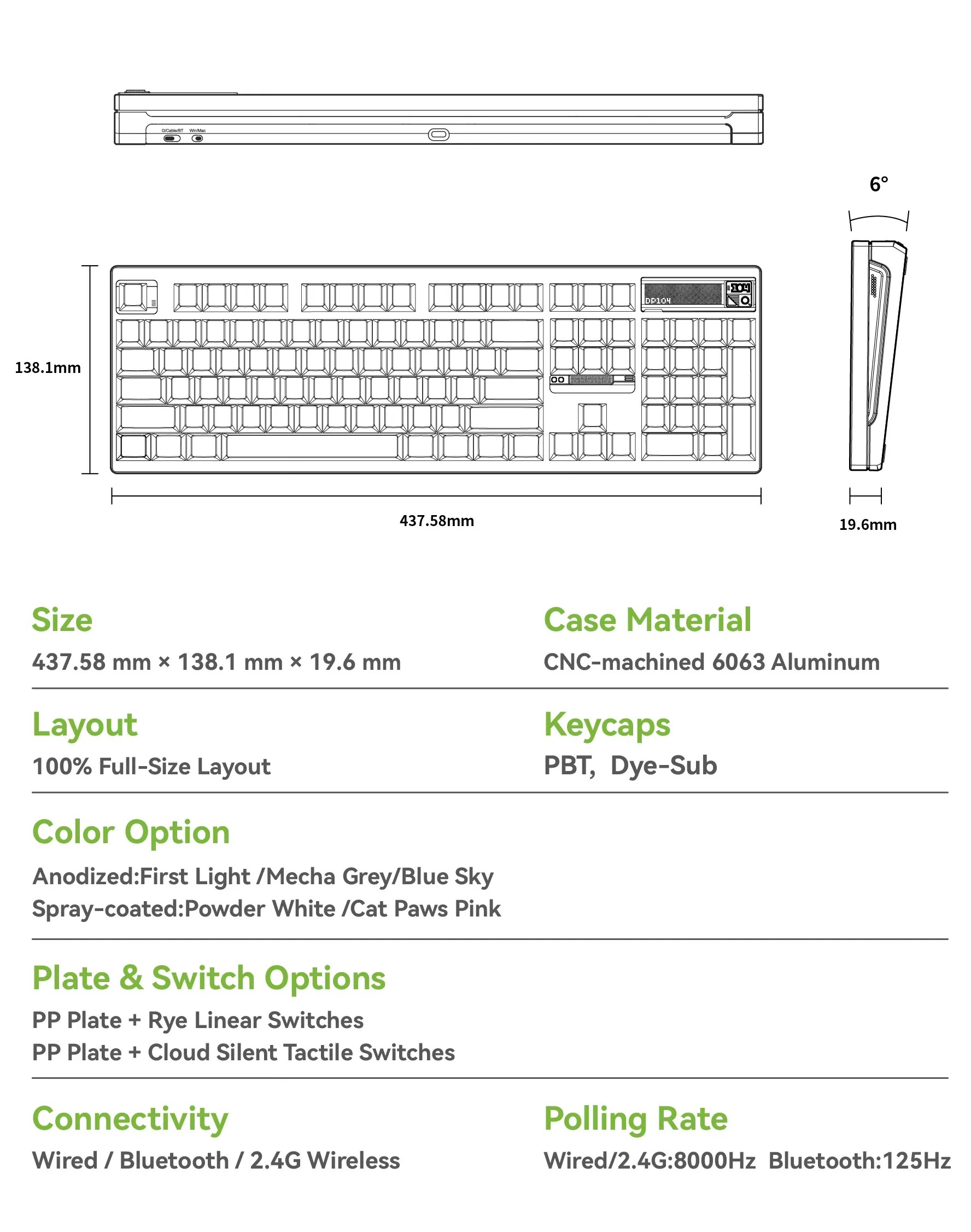 [GB] TICKTYPE DP104 FULL SIZE KEYBOARD KIT