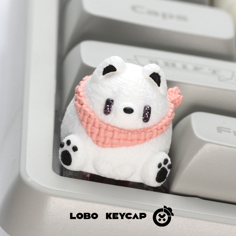 Keycap Lobo Artisan Gấu đeo khăn