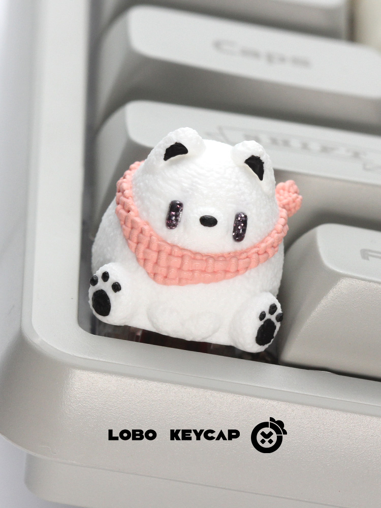 Keycap Lobo Artisan Gấu đeo khăn