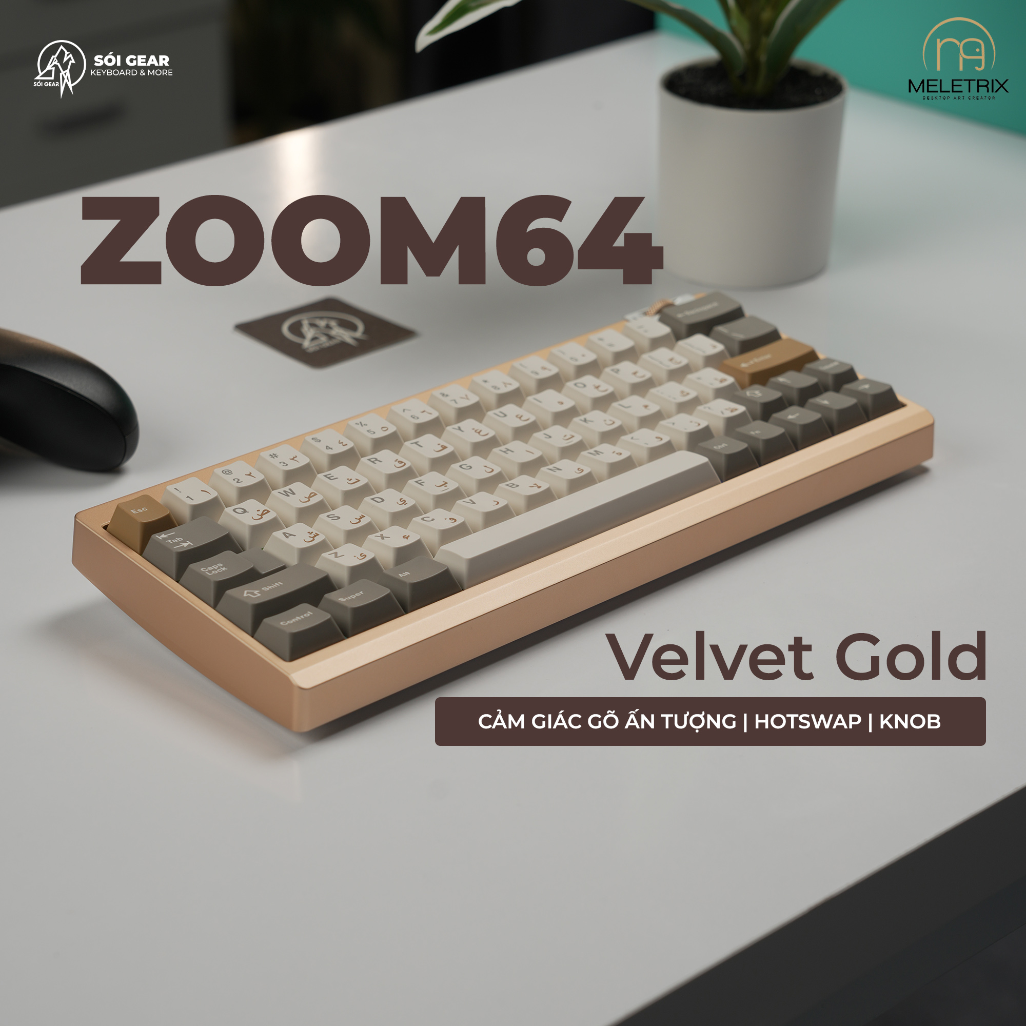 [In Stock] Zoom64 Mechanial Keyboard Kit - Velvet Gold