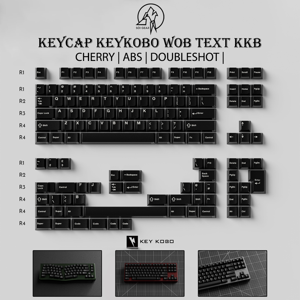 Keycap Cherry KeyKobo WOB TEXT KKB ABS Doubleshot