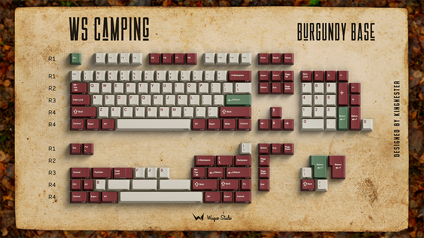 Keycap WS Camping Burgundy Profile Cherry