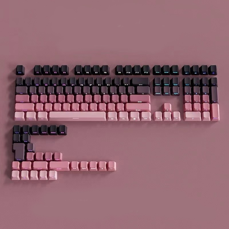 Keycap OEM Ninja Gradient Xuyên led PBT - Xám Hồng