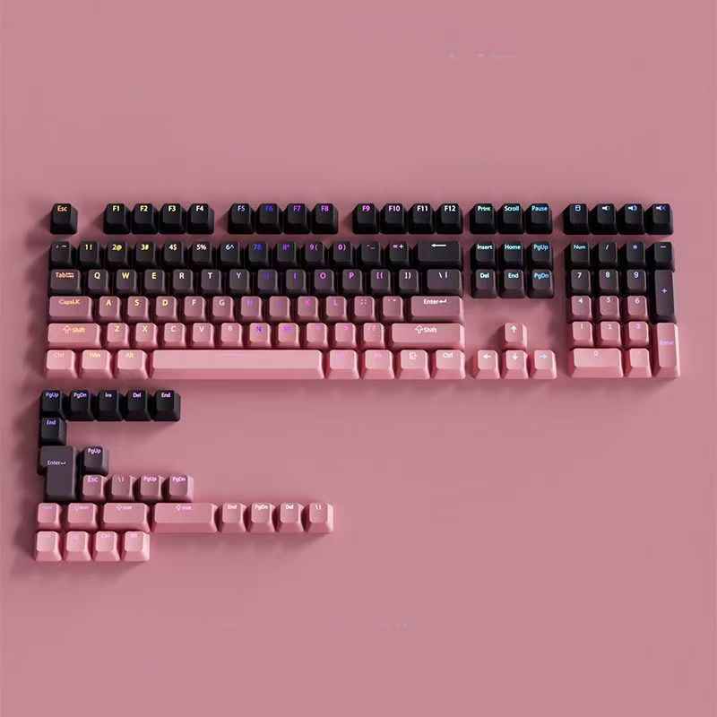 Keycap OEM Gradient Xuyên led PBT- Xám Hồng