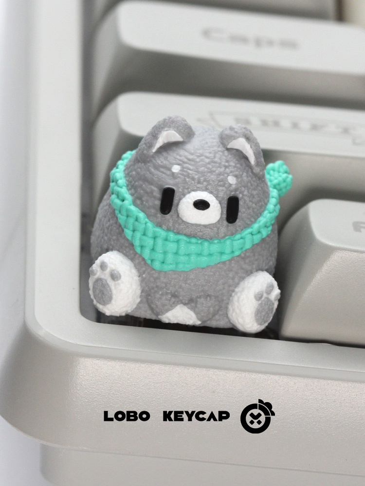 Keycap Lobo Artisan Gấu đeo khăn