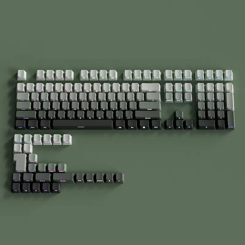 Keycap OEM PBT Ninja Gradient Xuyên led - Xanh xám