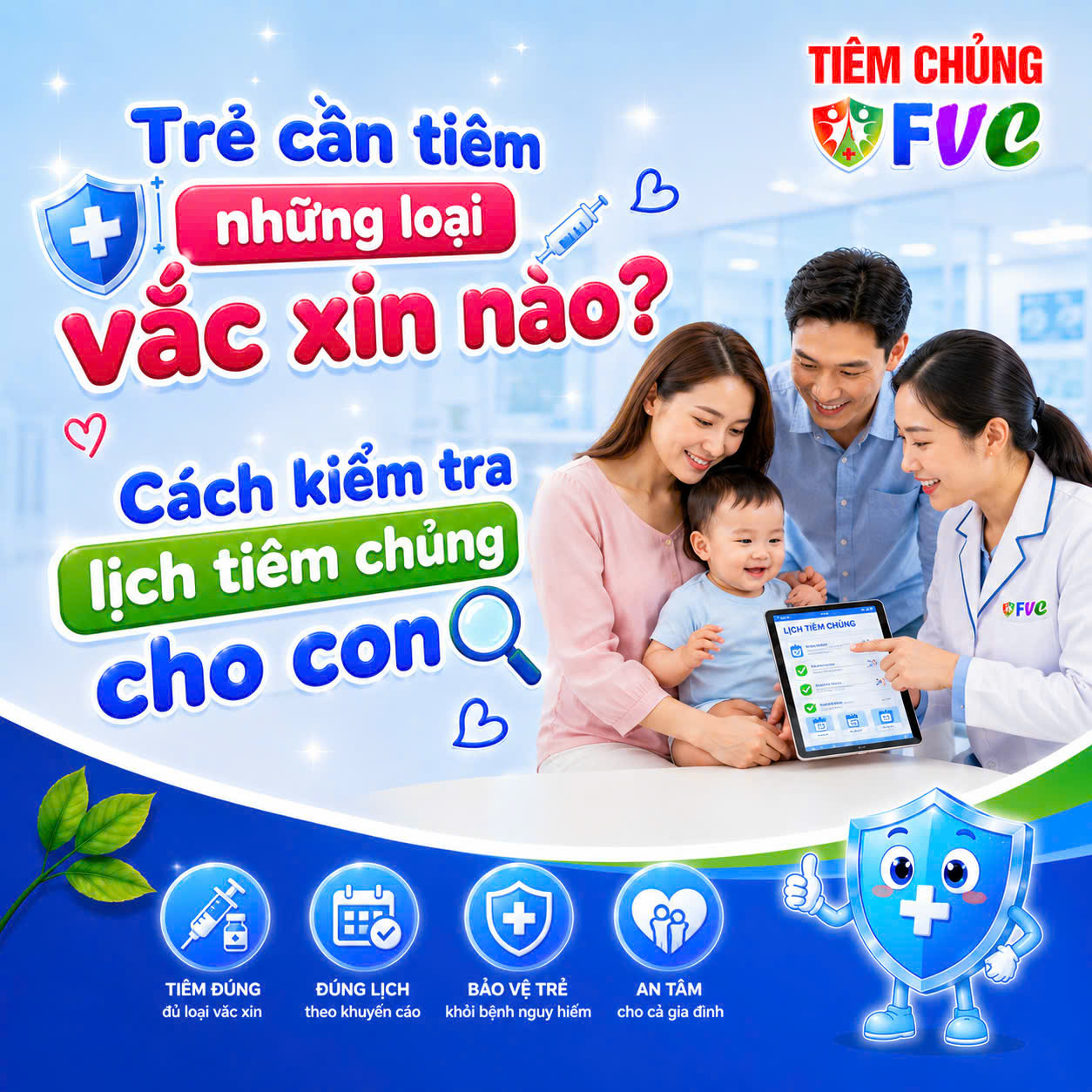 Trẻ cần tiêm những loại vắc xin nào? Cách kiểm tra lịch tiêm chủng cho con