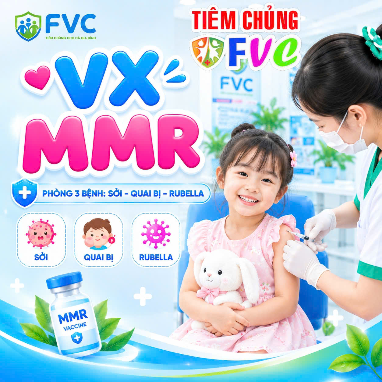 Vắc xin MMR – Ba lớp bảo vệ trong một mũi tiêm