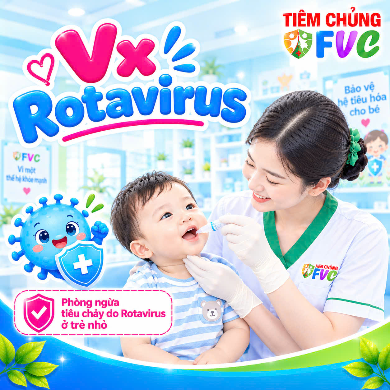 Vắc xin Rotavirus – Bảo vệ hệ tiêu hóa của trẻ từ sớm
