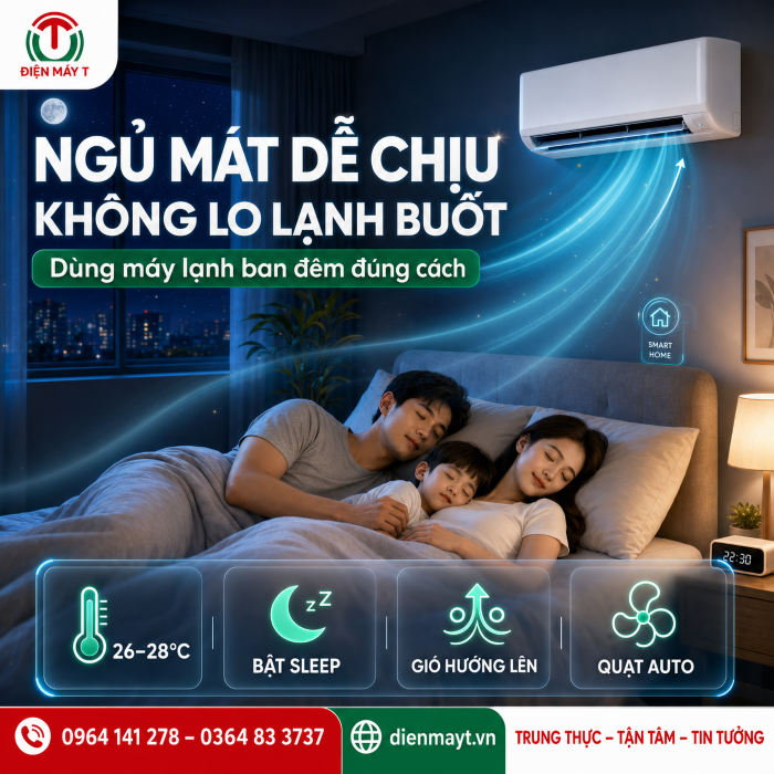 Ban đêm bạn cần mở máy lạnh bao nhiêu độ, để có được giấc ngủ ngon mà vẫn tiết kiệm điện?