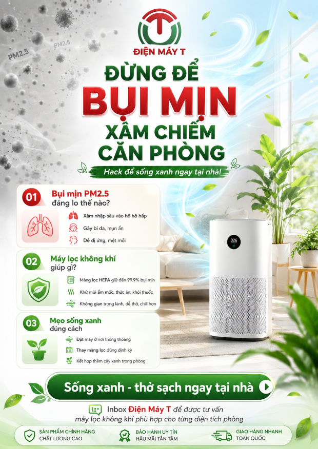 ĐỪNG ĐỂ BỤI MỊN XÂM CHIẾM CĂN PHÒNG – CÁCH HACK ĐỂ SỐNG XANH NGAY TẠI NHÀ! 🌿💨