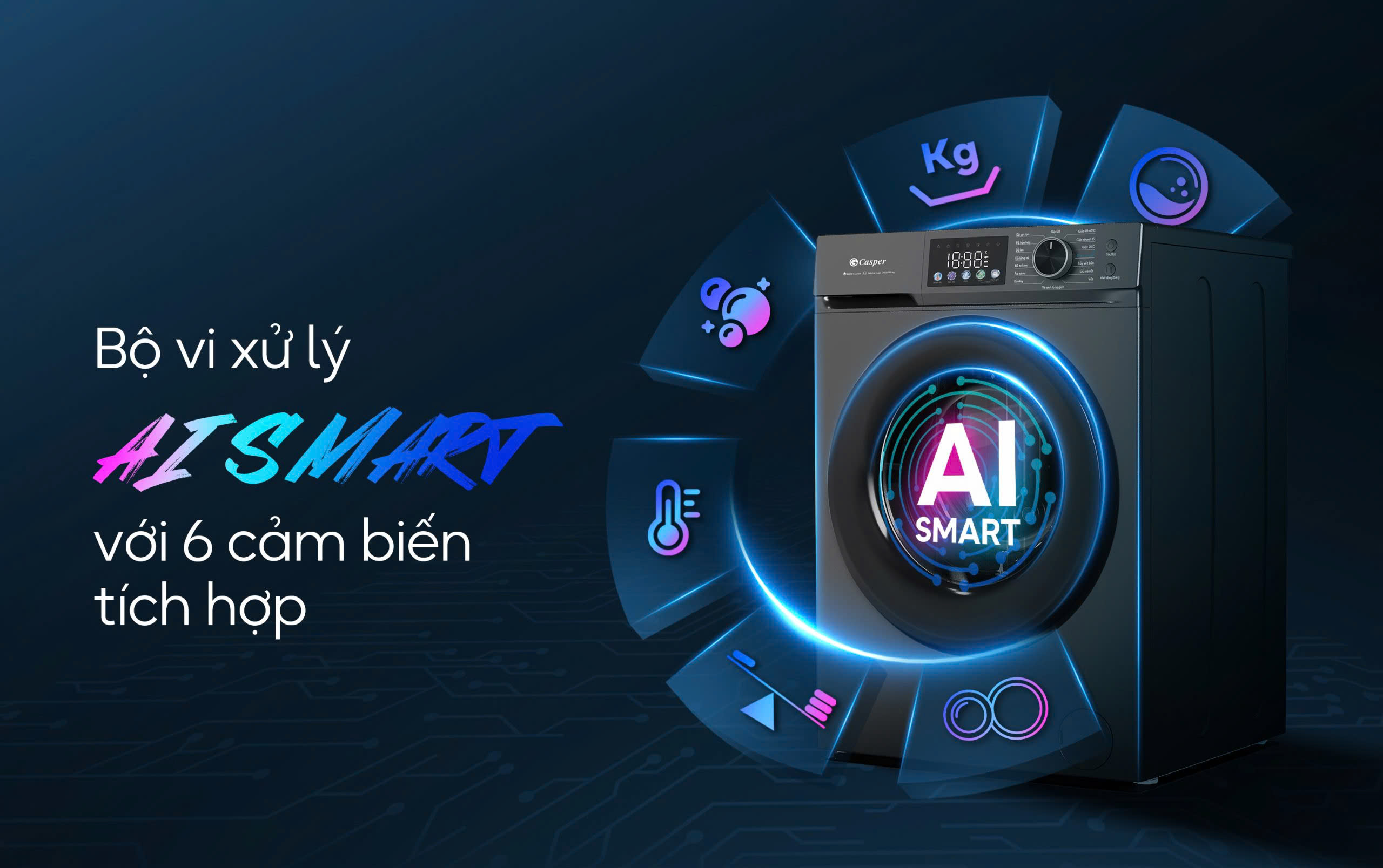Máy giặt Casper cửa ngang 12.5kg WF-D125VGR1 | Điện Máy T