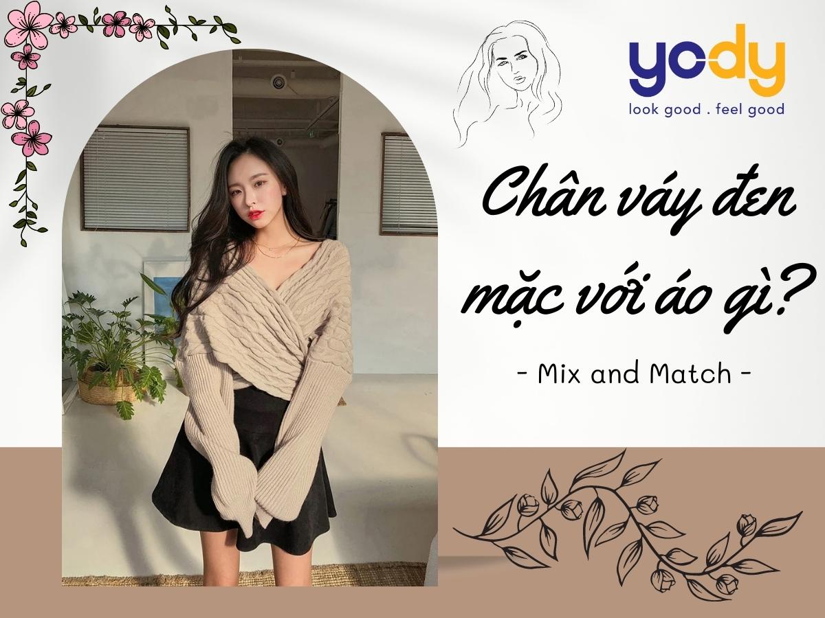 8 cách phối đồ với chân váy xòe đen cực chất cho nàng