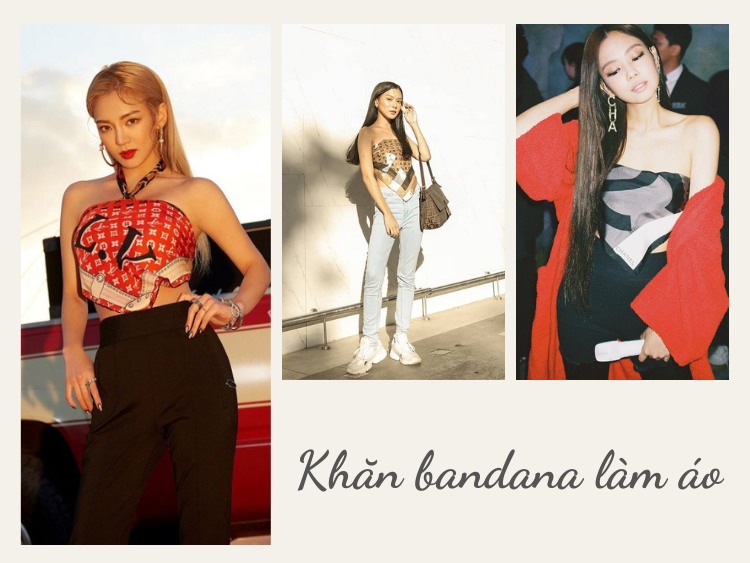Học lỏm cách quấn khăn bandana làm áo giúp nâng tầm phong cách