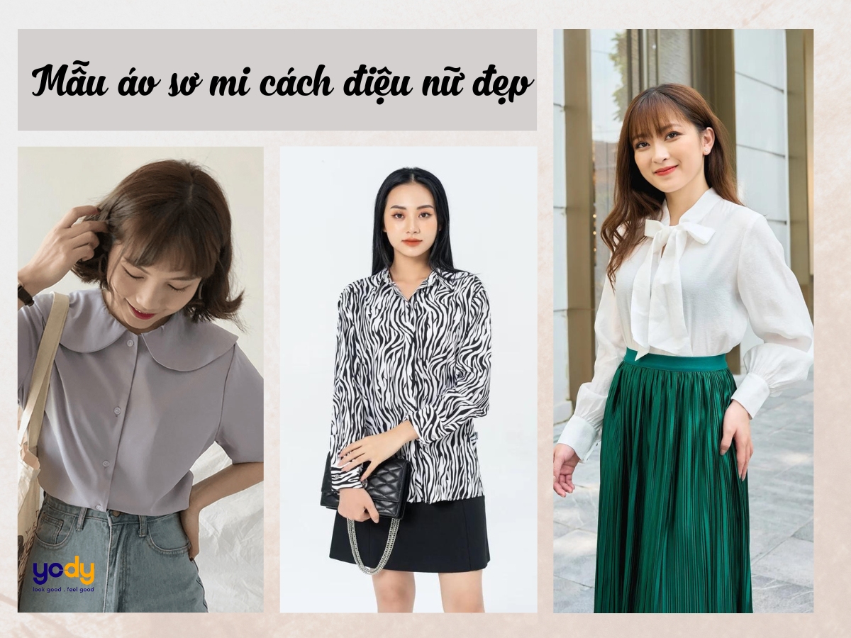 10 Mẫu áo sơ mi nữ cách điệu nữ tính và trendy nhất 2023