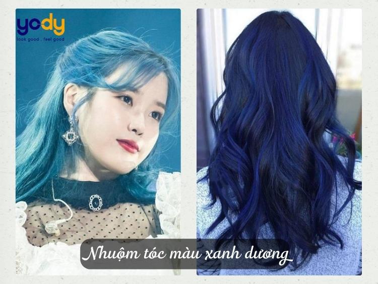 Nhuộm tóc màu xanh dương đen khói có nhanh phai màu?